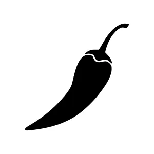 Black Chili Pepper Icon - Simple Vector Illustration