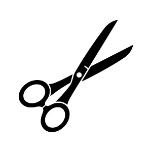 Black Scissors Icon - Vector Illustration