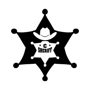 Sheriff Star Badge Vector Illustration