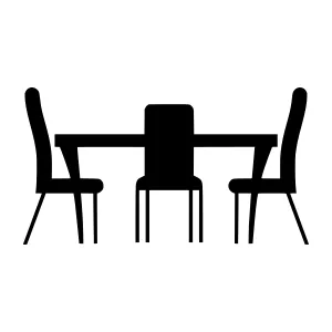 Dining Table and Chairs Icon - Vector Illustration