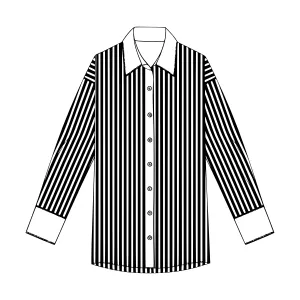 Black & White Striped Shirt Fashion Illustration