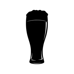 Beer Mug Silhouette - Black on White