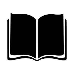 Open Book Icon - Black Outline
