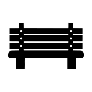 Black Park Bench Icon - Vector Illustration
