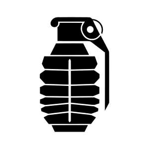 Black Grenade Icon - Minimalist Vector Illustration