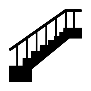 Black Staircase Icon - Vector Illustration