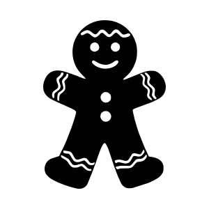 Black Gingerbread Man Icon - Vector Illustration