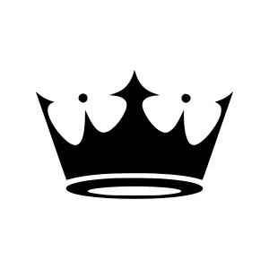 Black Crown Icon - Vector Illustration