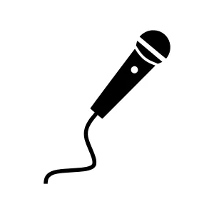 Microphone Icon - Simple Black Outline