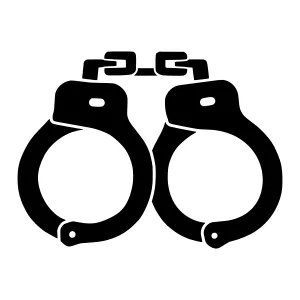 Black Handcuffs Silhouette - Law Enforcement Icon