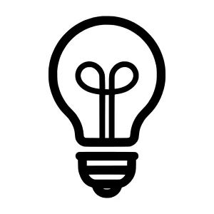 Black Lightbulb Icon - Idea Symbol
