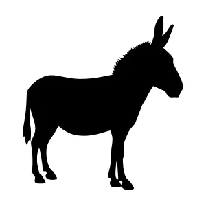 Black Donkey Silhouette Vector Illustration