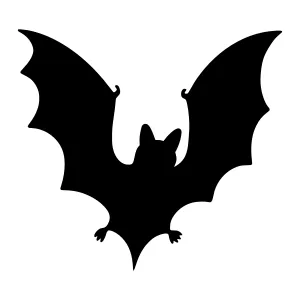 Black Bat Silhouette Vector Graphic