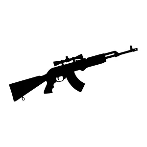 Black Rifle Silhouette Vector Illustration