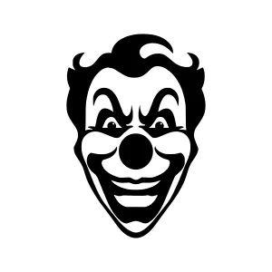 Black & White Clown Head Silhouette