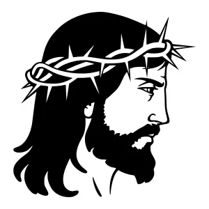 Black Silhouette Jesus Crown