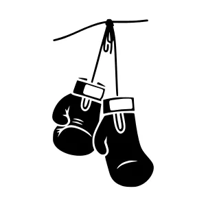 Boxing Gloves Silhouette - Black & White