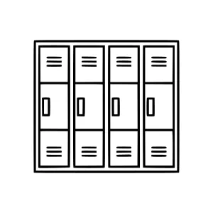 Line Art Locker Row Icon