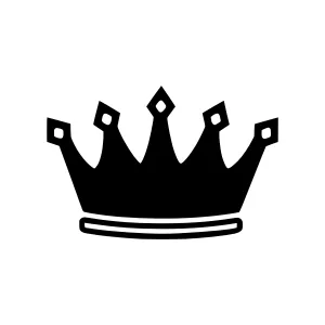 Black Crown Icon - Vector Illustration