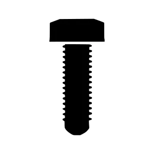 Black Bolt Head Screw Icon - Vector Illustration