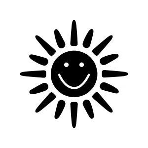 Smiling Sun Icon - Vector Illustration