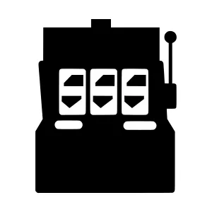 Slot Machine Icon - Black Silhouette