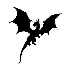 Black Dragon Silhouette Vector Illustration
