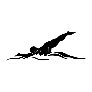 Silhouette Swimmer - Minimalist Vector Art