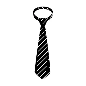 Black & White Tie Silhouette Vector