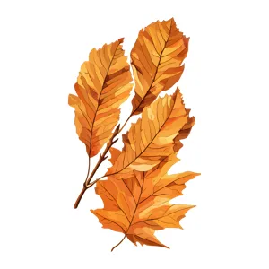 Autumn Leaves Illustration - Orange & Golden