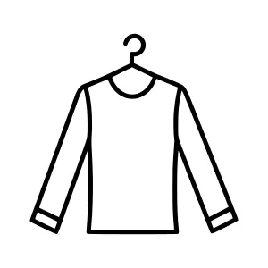 Hanger with T-Shirt - Line Art Icon