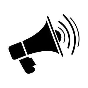 Black Megaphone Icon - Vector Illustration