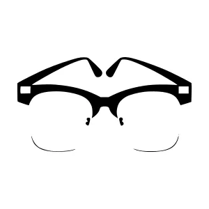 Minimalist Glasses Icon - Black Outline