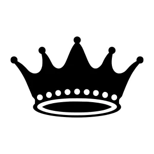 Black Crown Icon - Vector Illustration