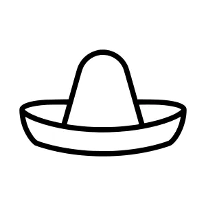 Black Hat Outline Icon - Simple Vector Illustration