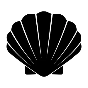 Black Seashell Icon - Vector Illustration