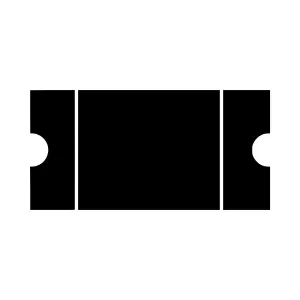 Minimalist Ticket Stub Icon - Black & White