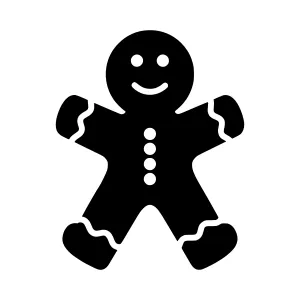Gingerbread Man Icon - Vector Illustration