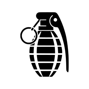 Grenade with Magnifying Glass - Vector Icon