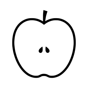 Apple Outline Icon - Simple Fruit Vector