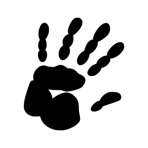 Black Handprint Silhouette on White
