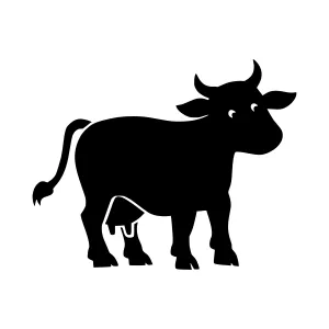 Black Cow Silhouette Vector Illustration
