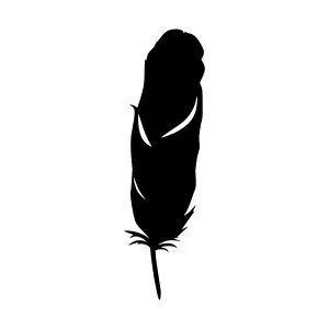 Black Feather Silhouette Vector Illustration