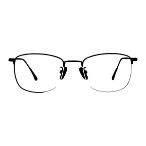 Minimalist Black Eyeglasses Vector Icon