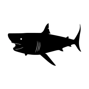 Black Shark Silhouette Vector Illustration