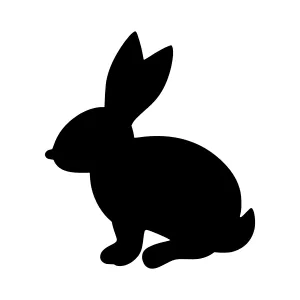 Black Rabbit Silhouette Vector Icon
