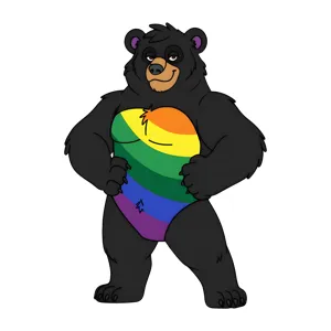 Rainbow Bear Illustration - Pride Vector Graphic