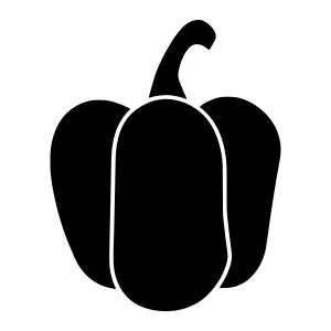 Pepper Silhouette Icon - Black on White