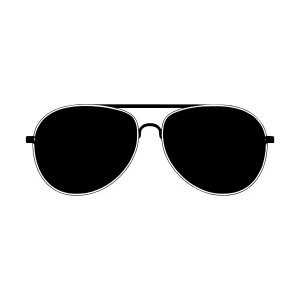 Black Aviator Sunglasses Vector Illustration