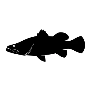 Black Grouper Fish Silhouette Vector Graphic